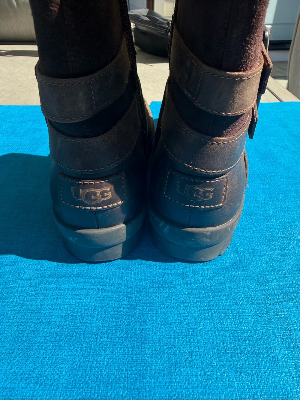 UGG LORNA WOMENS Dark Brown Waterproof Strap Boots